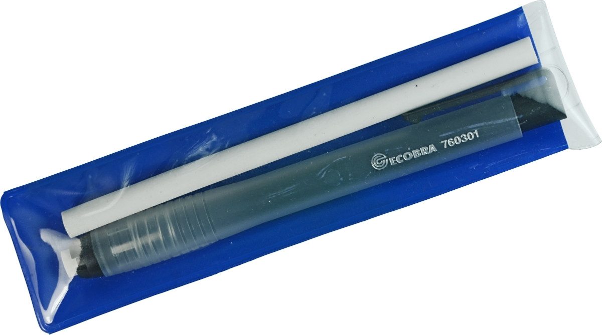 Radiergummi Radierstift Set Stift transparent/schwarz + Ersatzmine