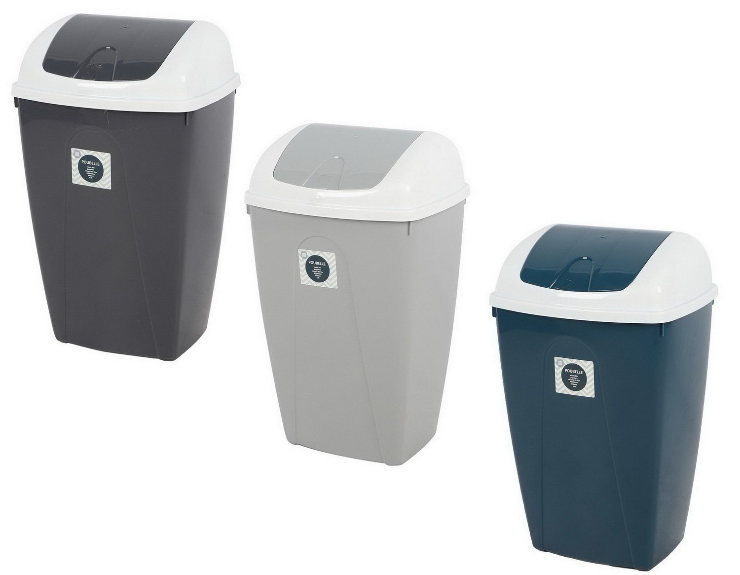 Urban Living Papierkorb 25 Liter Abfalleimer mit Schwenkdeckel Müll-Eimer, Schwingdeckel