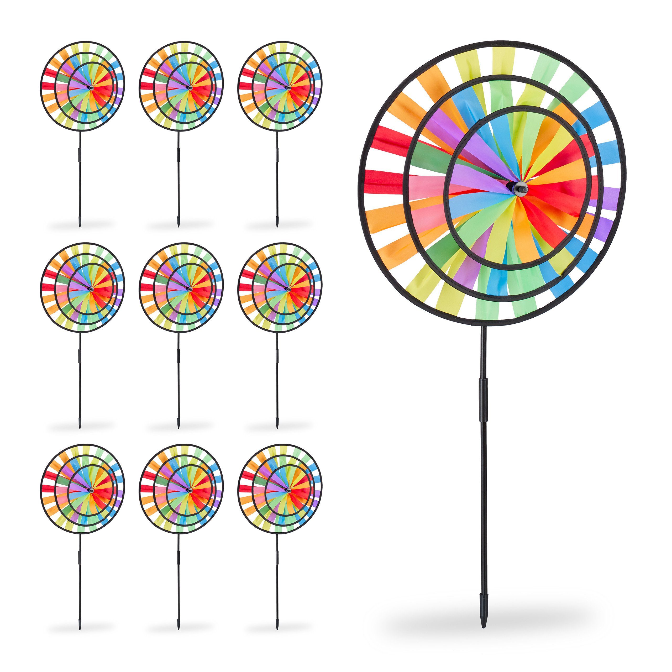 Windrad 10 x Windrad Regenbogen