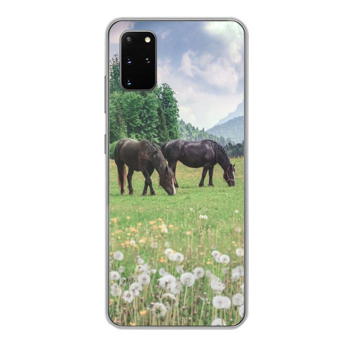 MuchoWow Handyhülle Pferde - Blumen - Berge Phone Case Handyhülle Samsung Galaxy S20 Plus Silikon Schutzhülle