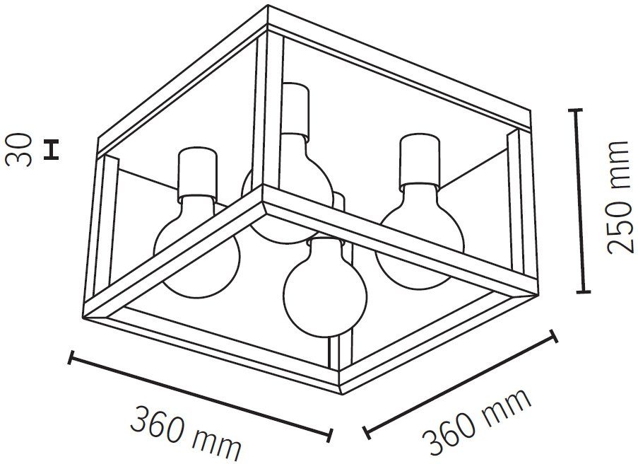 Naturprodukt Light SPOT mit FSC®-Zertifikat aus Deckenleuchte Nachhaltig Eichenholz, ohne KAGO, Leuchtmittel,