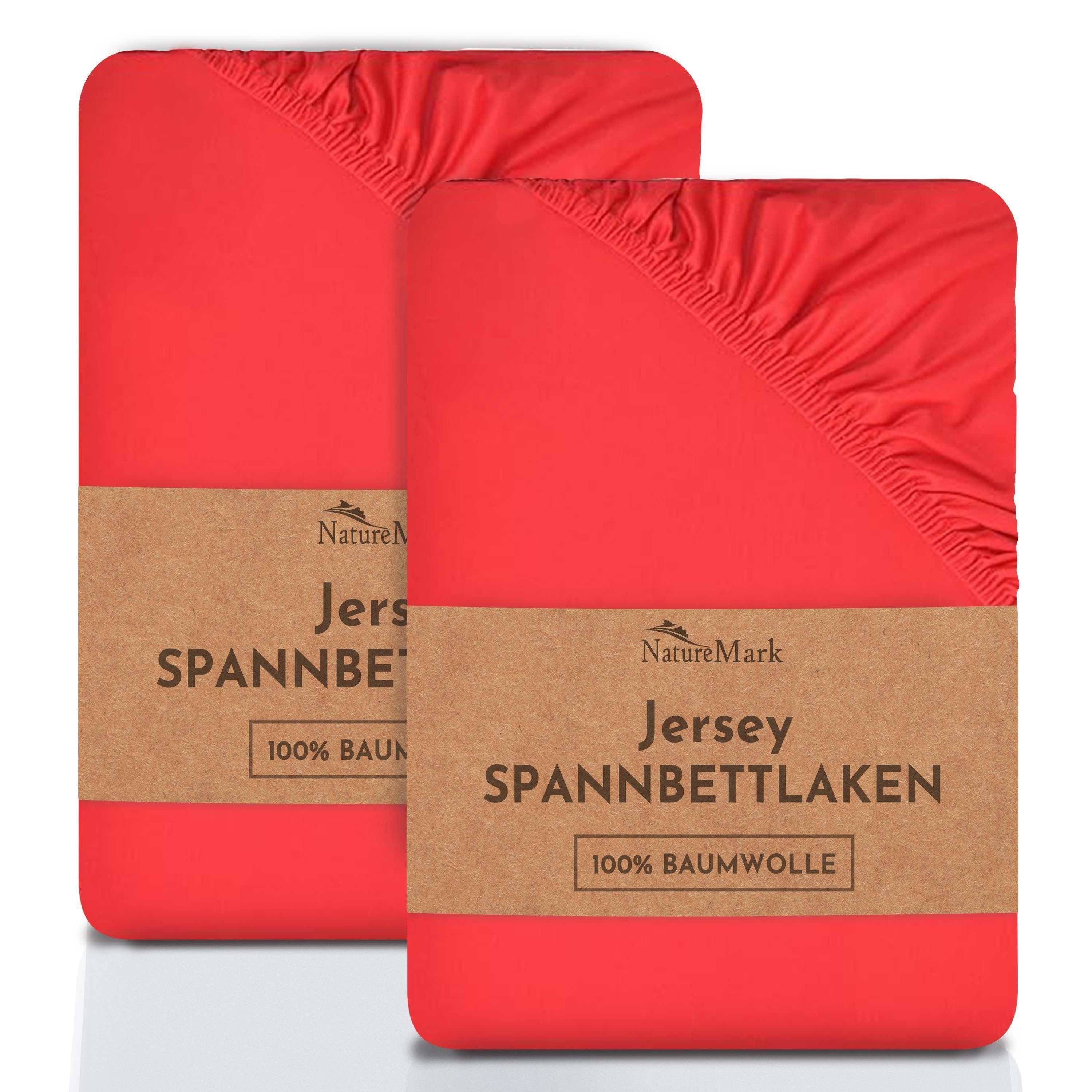 NatureMark Spannbettlaken 2er-Set Jersey Spannbetttuch 100% günstig online kaufen