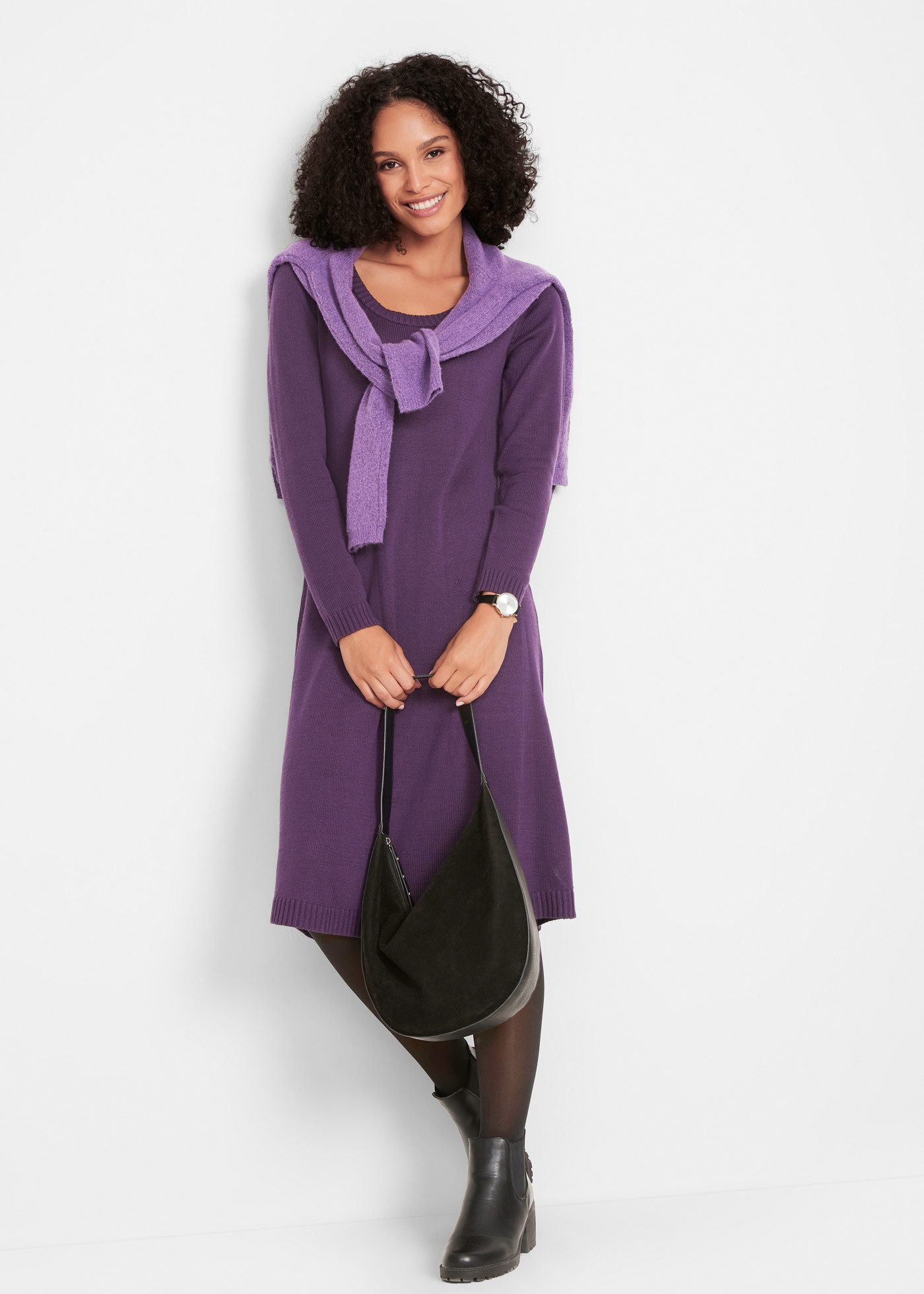 bonprix Strickkleid Strickkleid in ausgestellter Form