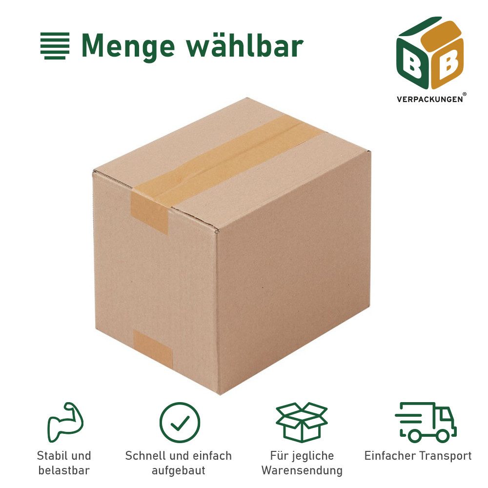 BB-Verpackungen Versandkarton Faltkarton, 1-wellig, 190 x 150 x 140 mm, 200 Stück