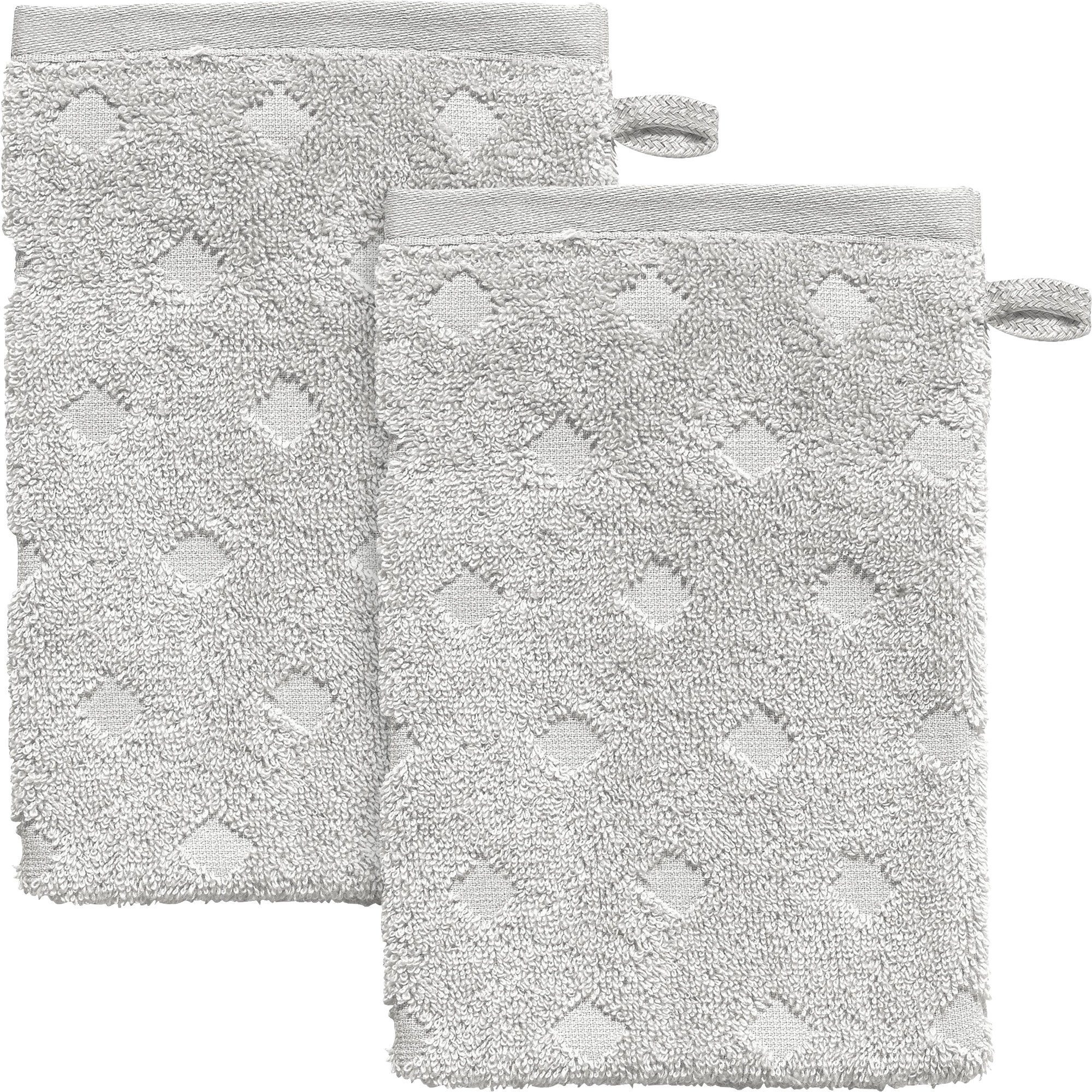 Erwin Müller Waschhandschuh Waschhandschuh "Baden-Baden" 2er-Pack, Frottier, Walk-Frottier Uni/Hoch- Tiefstruktur