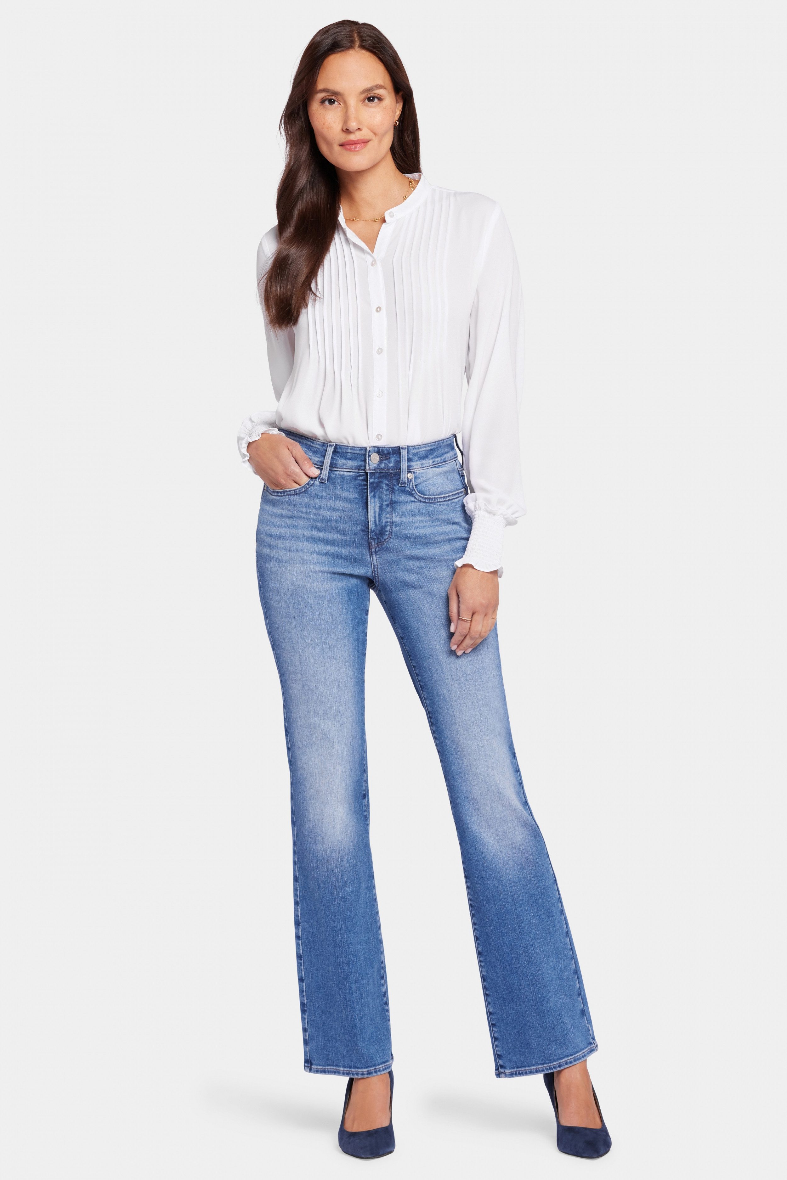 NYDJ Slim-fit-Jeans Blake Slim Flared Jeans mit hoher Taille