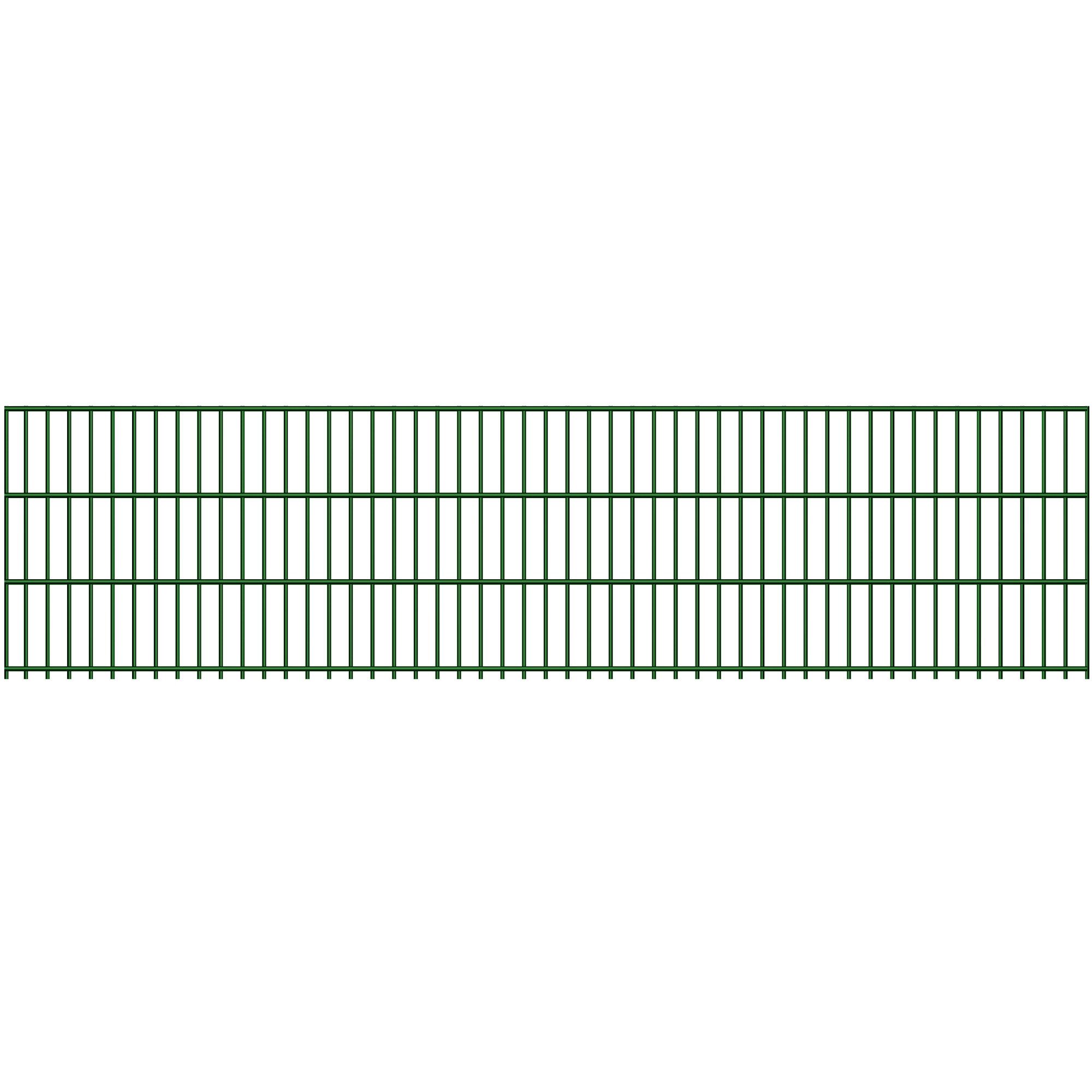 Fischer und Adamek Gartenzaun Doppelstabmattenzaun Element, (Höhe: 630 mm, Farbe: Moosgrün), Einzelmatte