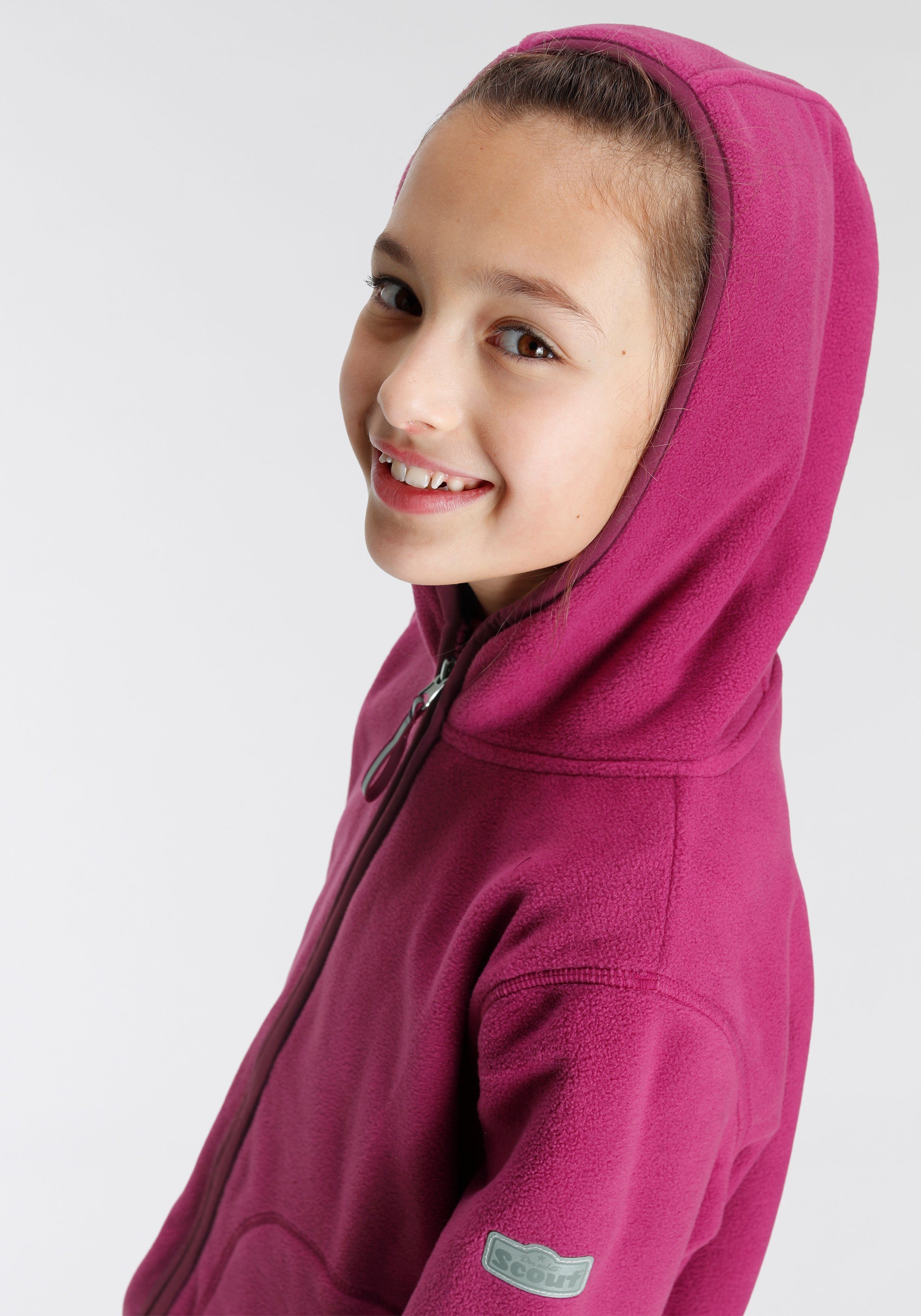 2 Scout mit Ärmelbündchen COZY Fleecejacke fuchsia