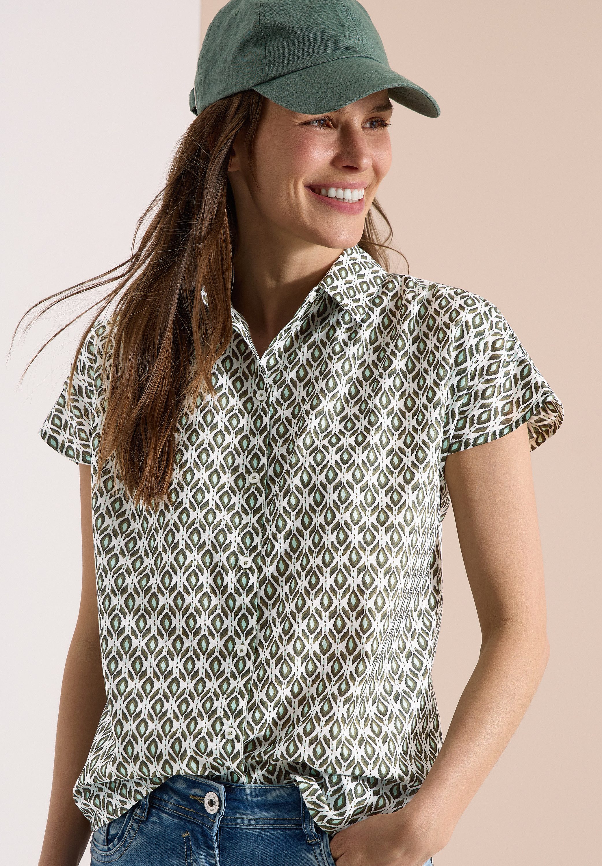 CECIL Hemdbluse aus reiner Baumwolle