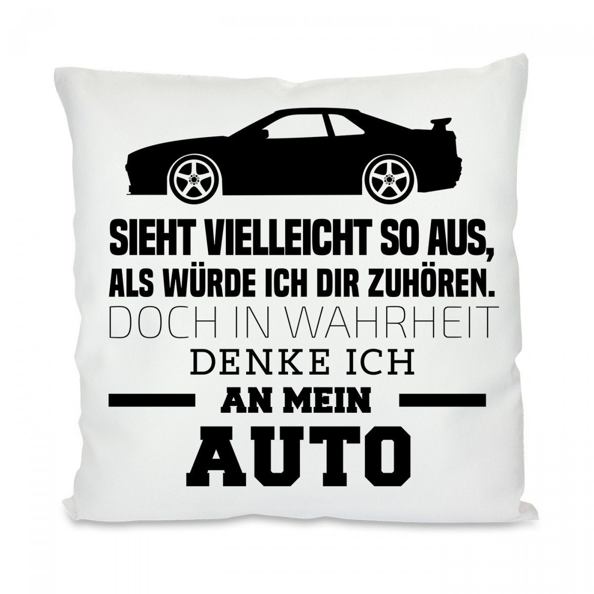 Herzbotschaft Dekokissen Kissen mit einseitigem Motiv Sieht vielleicht so aus als würde Auto, Kissenhülle mit Füllung