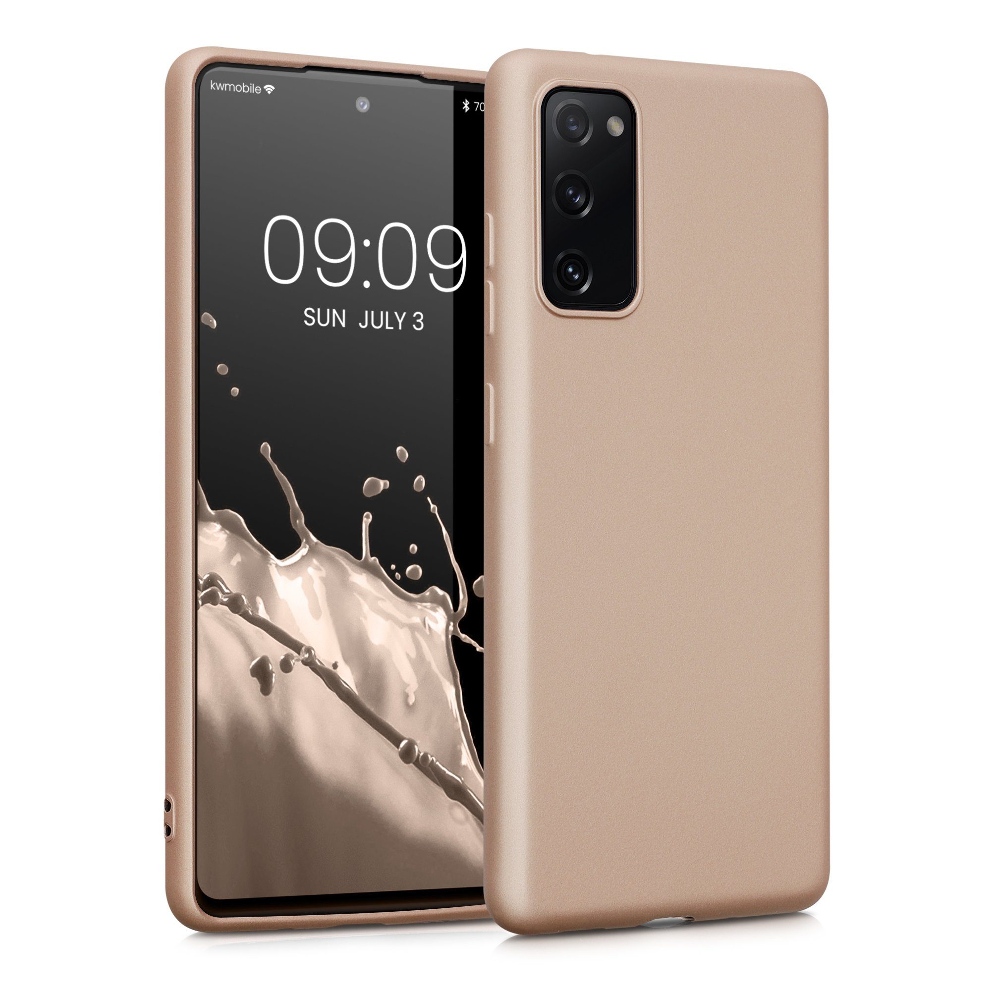 kwmobile Handyhülle Handyhülle für Samsung Galaxy S20 FE Hülle, Silikon Case metallisch schimmernd - Schutzhülle Cover