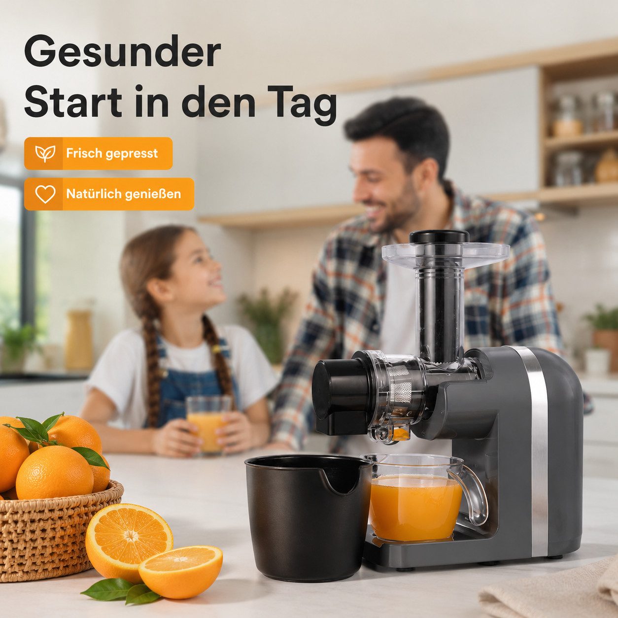 Greatfinds Slow Juicer, 200 W, 7-Stufen-Schnecke für klare, saubere Safttrennung