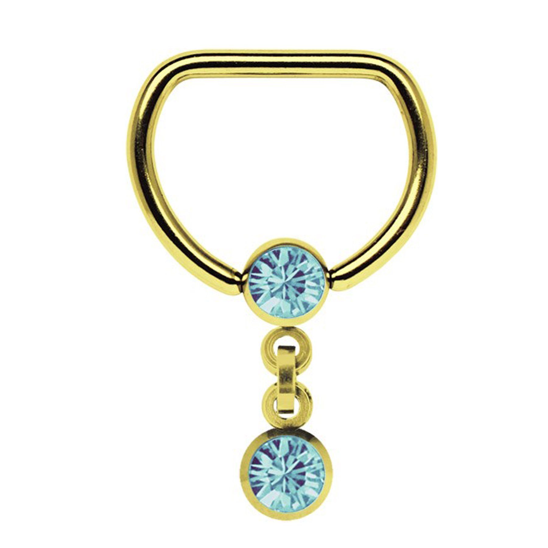 Adelia´s Brustwarzenpiercing »Brustpiercing«, 18 kt. Hartvergoldung mit Kette und zwei 5 mm