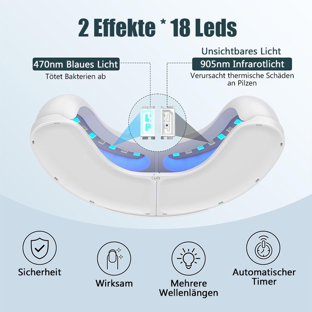 TUWENA Lichthärtungsgerät Nagelpilz-Lasergerät, Pure Nail Laser, Lichttherapiegerät Nagelpilz, Für Verfärbte und Verdickte Zehennägel, zur Reinigung und Pflege Nägel