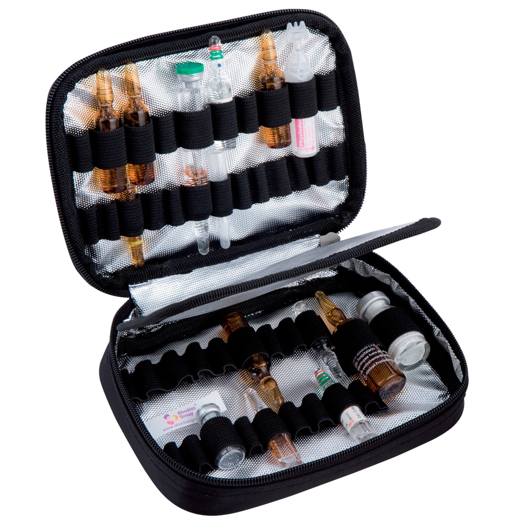 Elite Bags Arzttasche Elite Bags PHIAL Ampullarium für 50 Ampullen Schwarz 18 x 14 x 4 cm