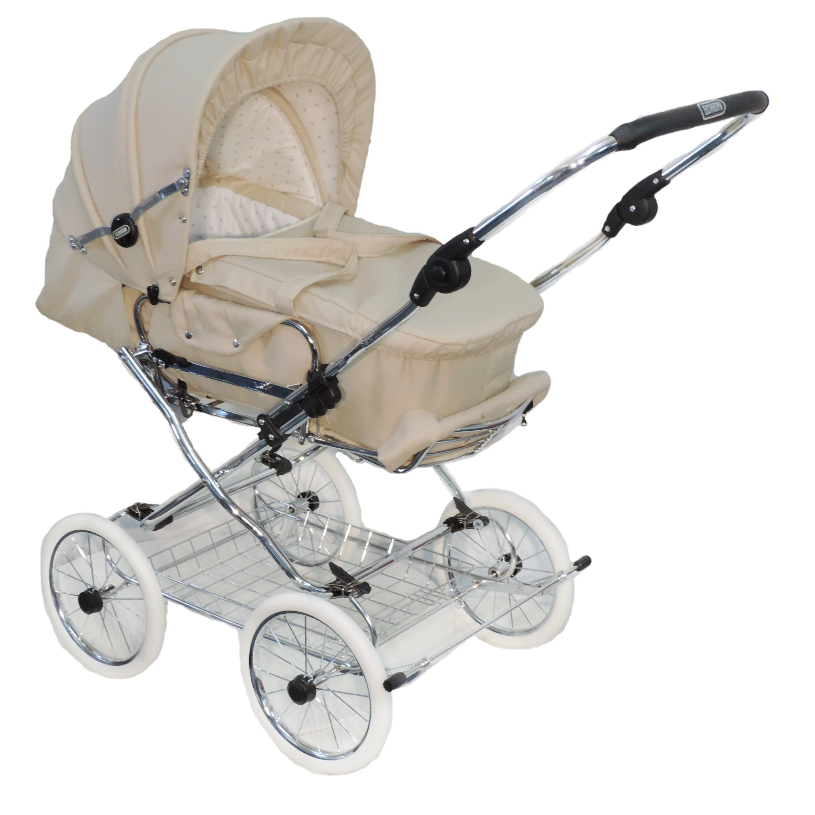 Eichhorn Kinderwagen Kombi-Kinderwagen Designer 2in1 Retro - umbaubar - von 0-3 Jahre, (inklusive Babytragetasche und Sportwagenaufsatz), mit EVA-Vollmaterial-Rädern, umbaubar zum Sportwagen - made in EU