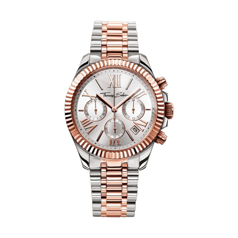 THOMAS SABO Chronograph WA0221-272-201-38 MM, Thomas Sabo, Chronograph, Bicolor, Silberfarben, Roségoldfarben