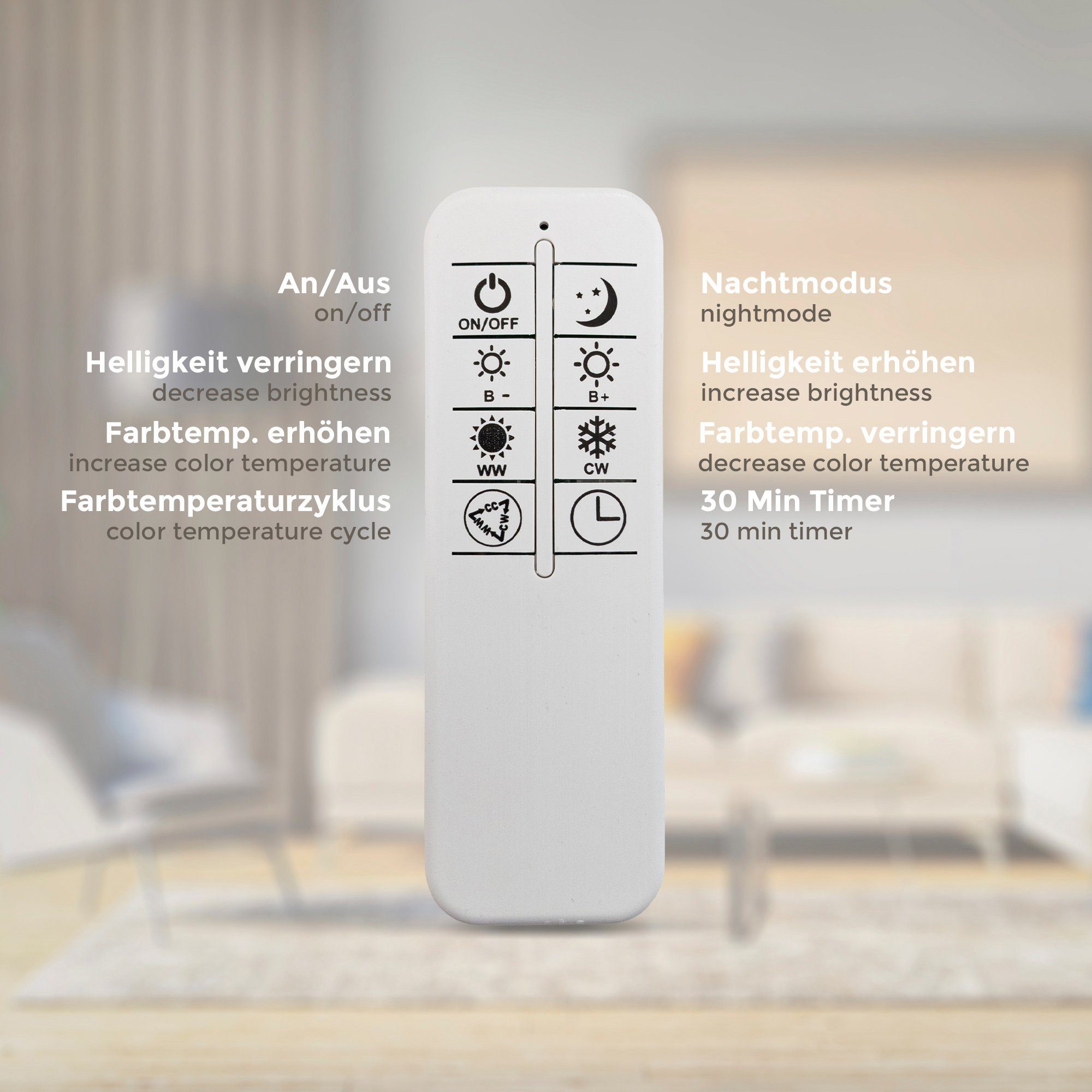 B.K.Licht LED Deckenleuchte wählbar, - CCT integriert, Timer, fest 40 Watt, kaltweiß, Farbtemperatur warmweiß Fernbedienung - Schwenkbar, CCT, über Fernbedienung, BK_FR1439 Nachtlichtfunktion, LED Dimmbar, LED-Deckenlampe