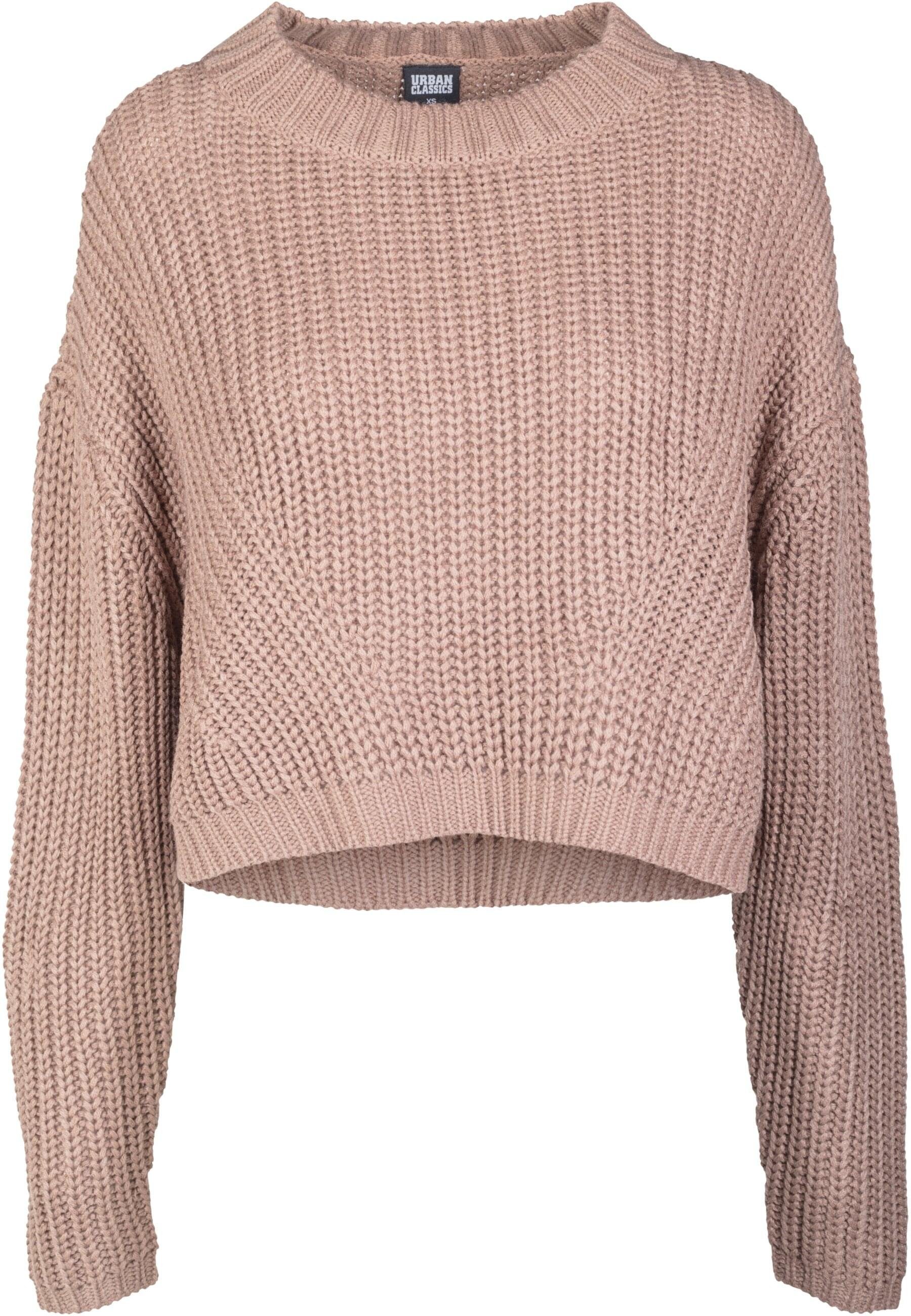 URBAN (1-tlg) Ladies CLASSICS Oversize Damen Sweater taupe Kapuzenpullover Wide