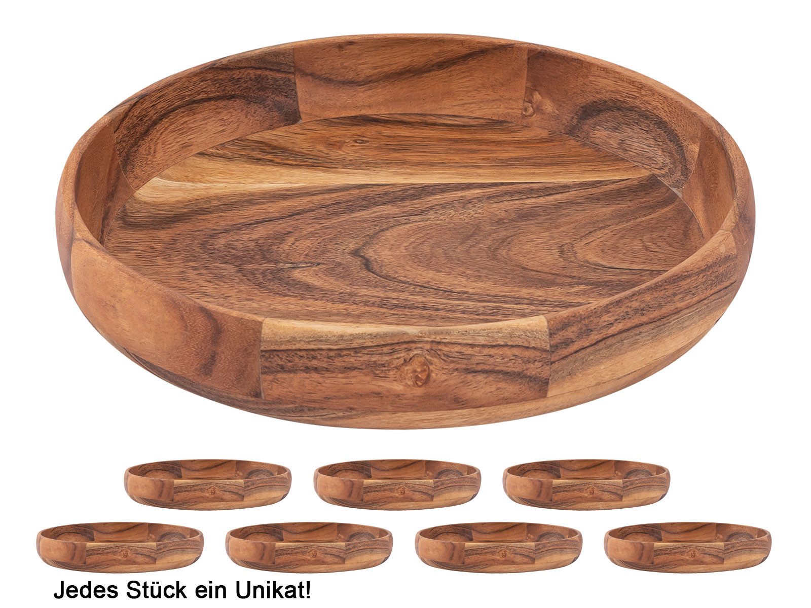 Dekoschale Obstschale Deko Schale Holz Masterbox 8-teilig ø30cm lebensmittelecht