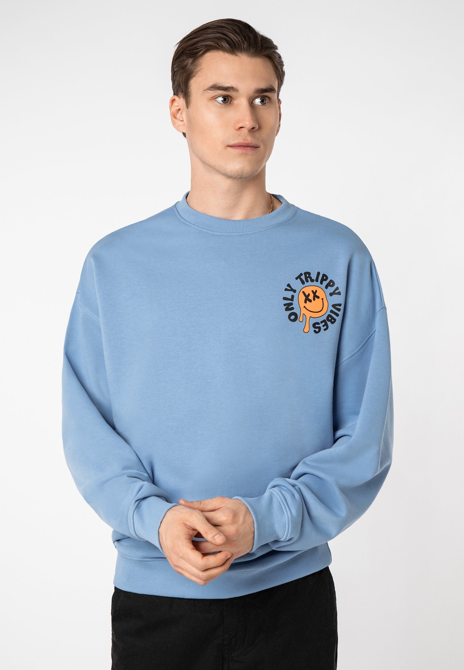 SUBLEVEL Sweatshirt Sweatshirt Oversize mit Backprint