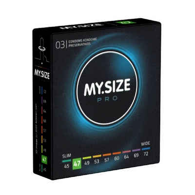 MY.SIZE Kondome PRO 47mm Packung mit, 3 St., Maßkondome, Kondome für besten Tragekomfort und Sicherheit, die neue Generation MY.SIZE Kondome