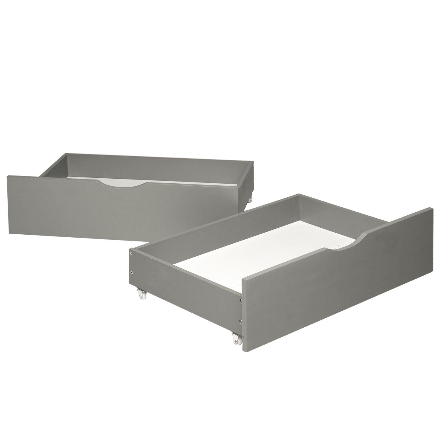 Homestyle4u Bettschubkasten Bettkasten 2er Set Holz Aufbewahrung mit Rollen Bettschublade Bett (2er Set, 2 St., 2 Bettkästen/2x Bettkasten/Schublade), B/H/T 72 x 12 x 52 cm, Stauraum