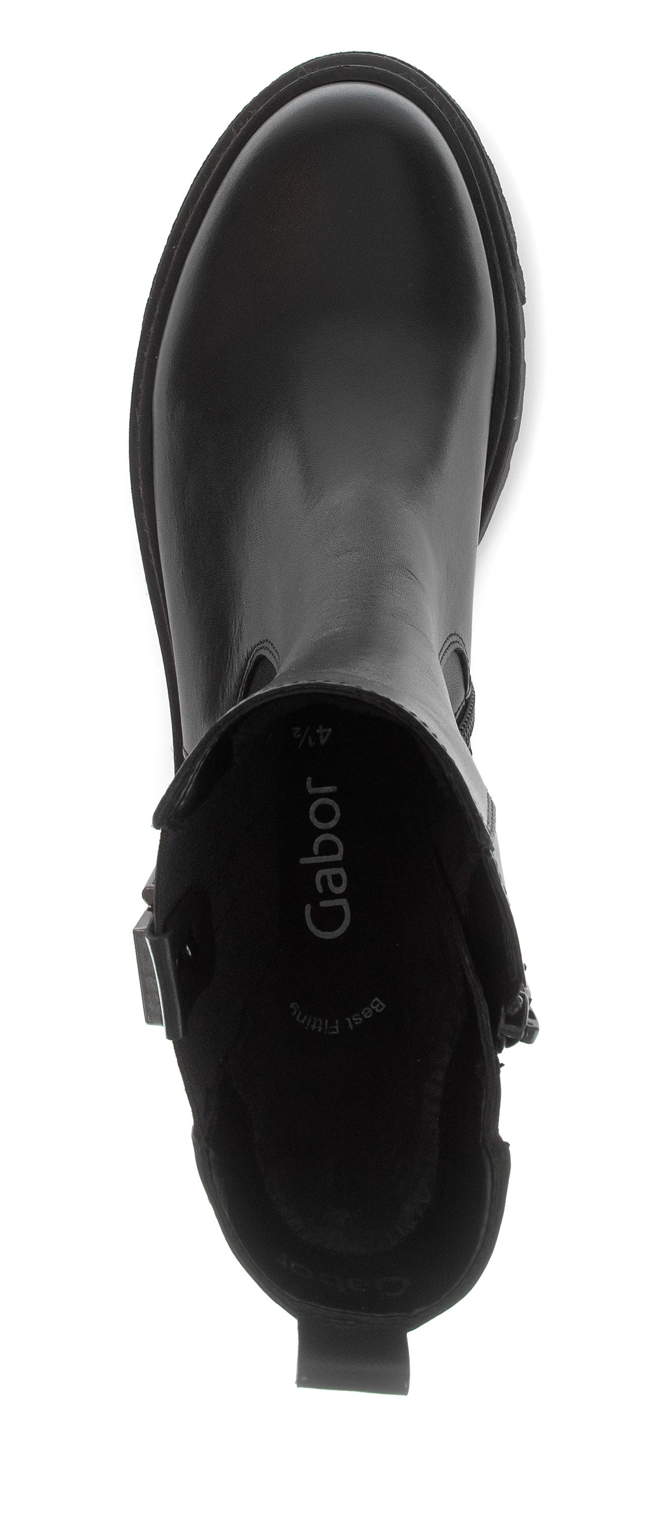Gabor Chelseaboots, Blockabsatz, Bikerboots in runder Form
