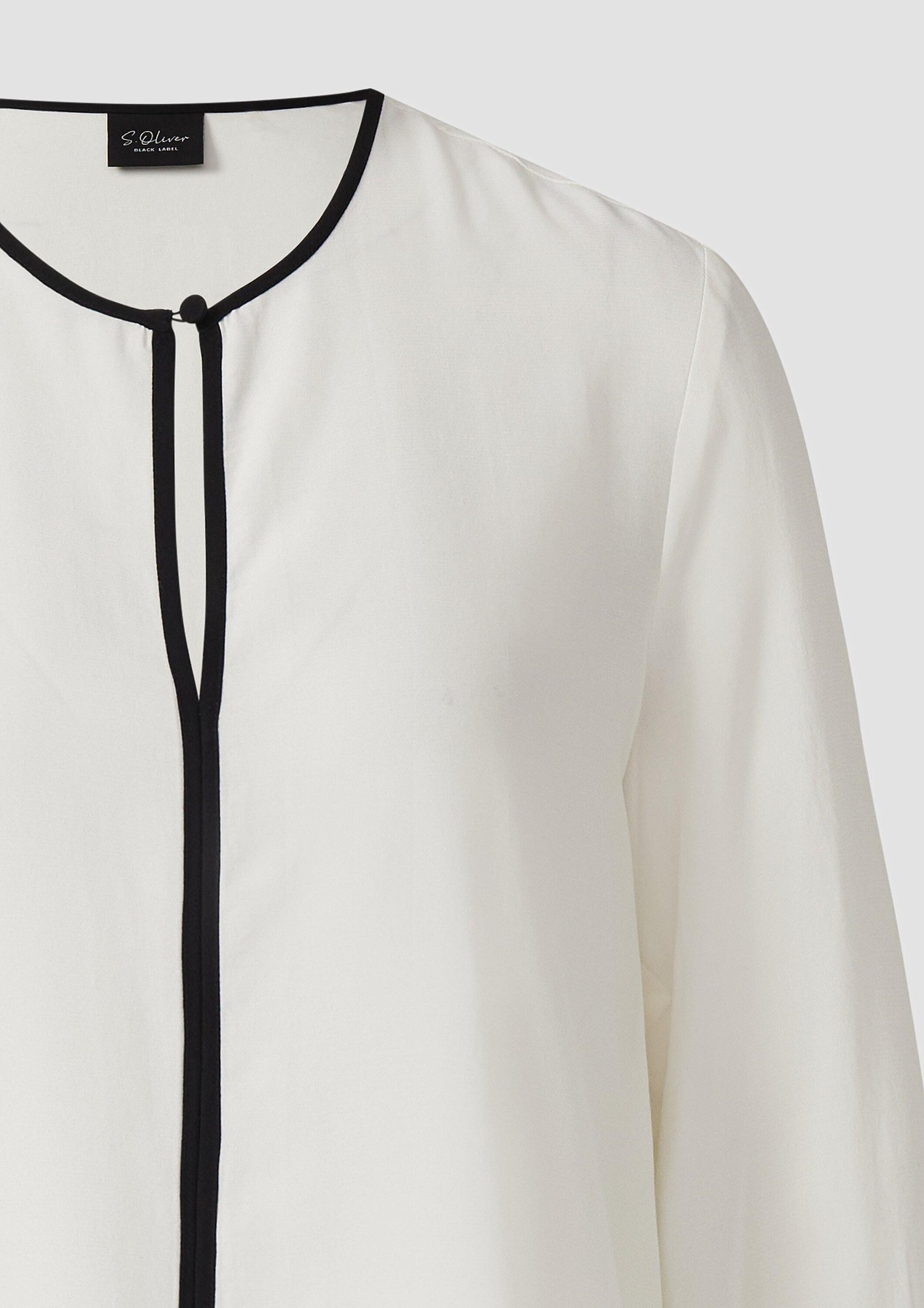 s.Oliver Langarmbluse Bluse Fließende Viskose-Bluse mit Kontrast-Details