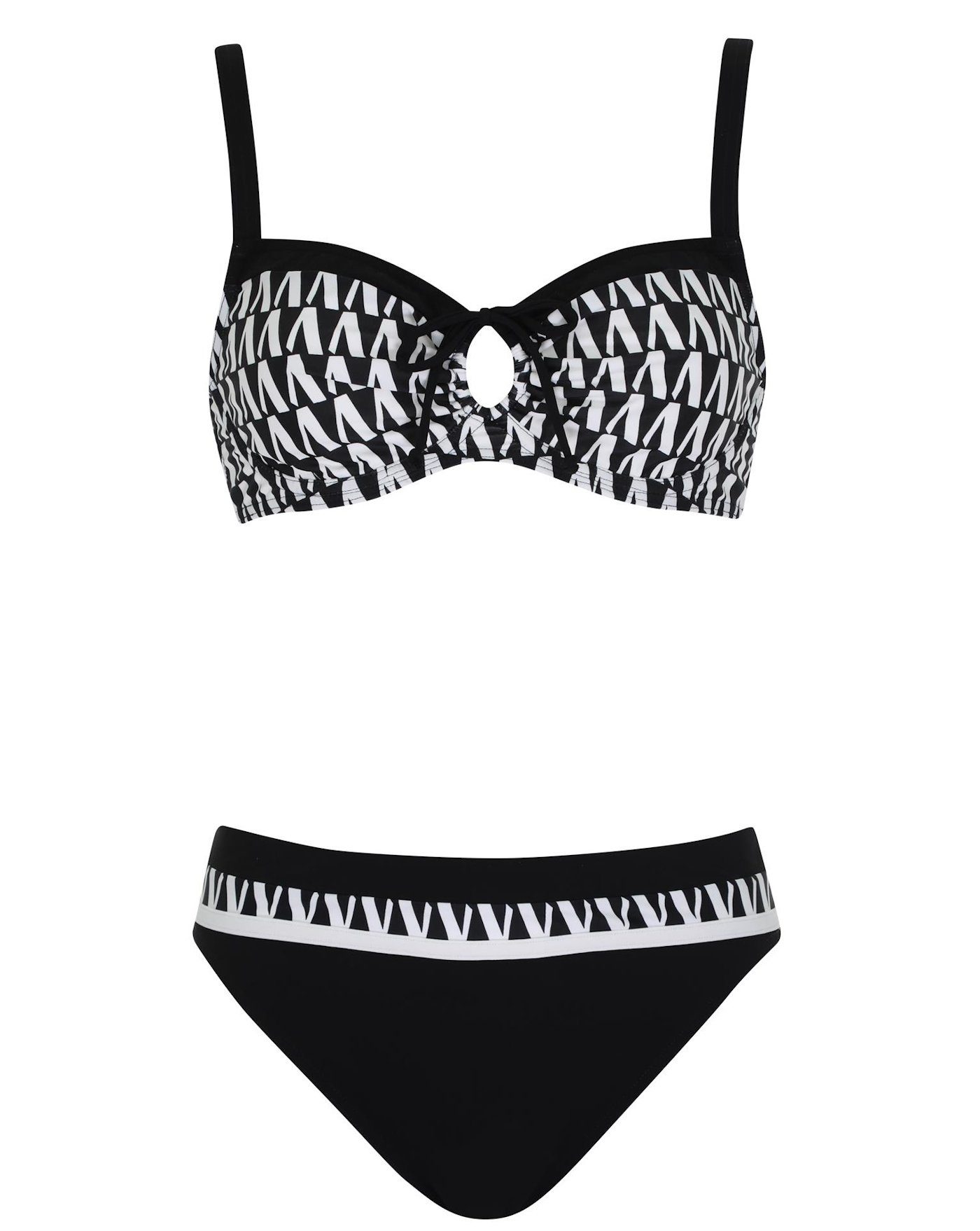 Sunflair Balconette-Bikini Beach Fashion Black White Bikini mit Bügel und Stützfutter
