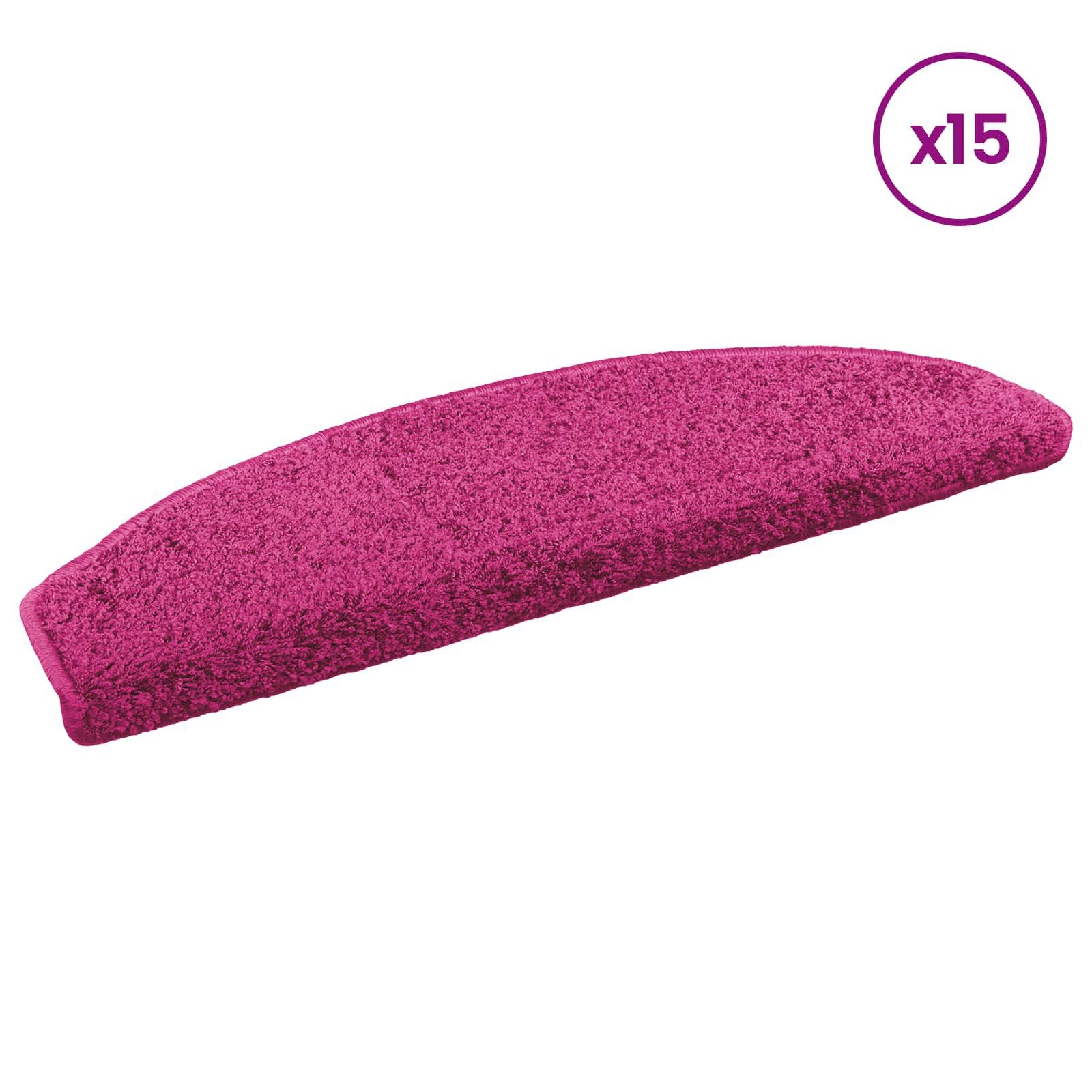 vidaXL Stufenmatte 80 x 24,5 x 3,5 cm Selbstklebende Treppenschoner 15 pcs Rosa 80x24,5x3