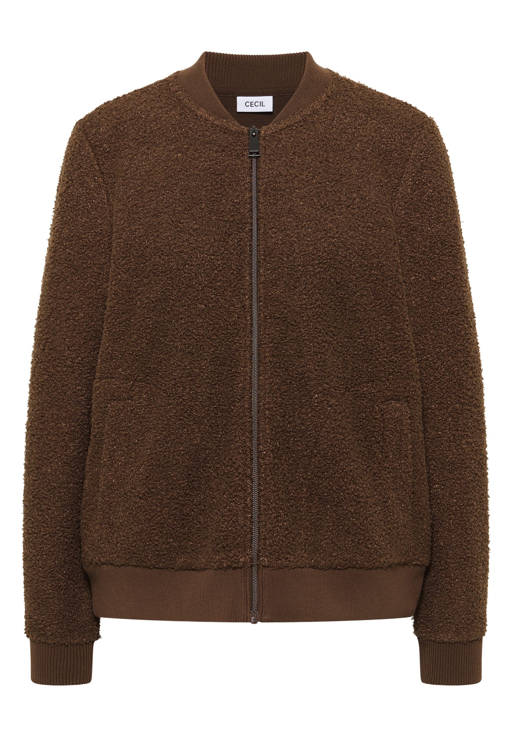 CECIL Kurzarmhemd Teddy T-Shirtjacket mocha caramel günstig online kaufen