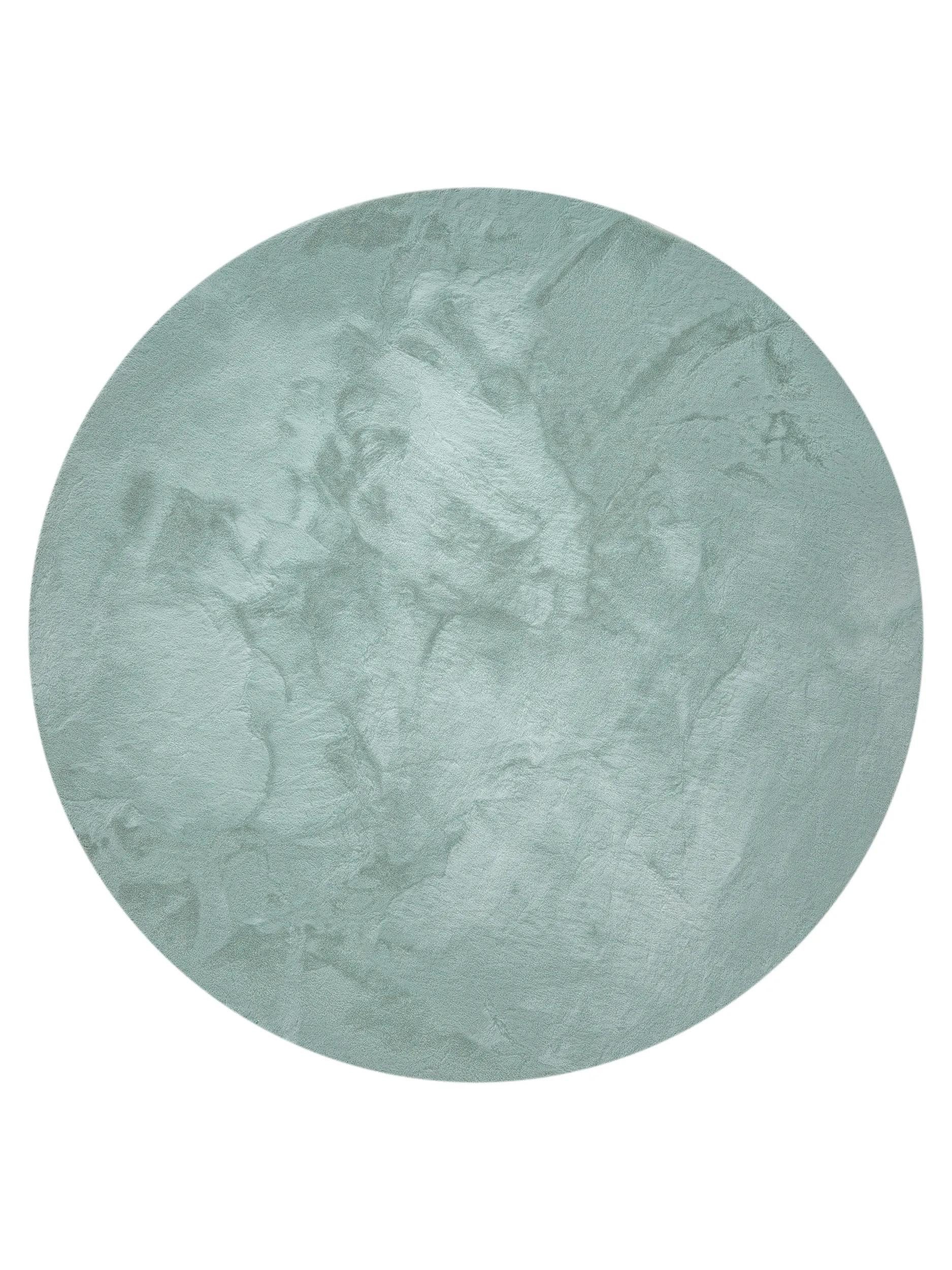 benuta Fellteppich Dave, rund, Höhe: 21 mm, Teppich Wohnzimmer, Schlafzimmer, Esszimmer, Flur, Kunstfaser, Cozy