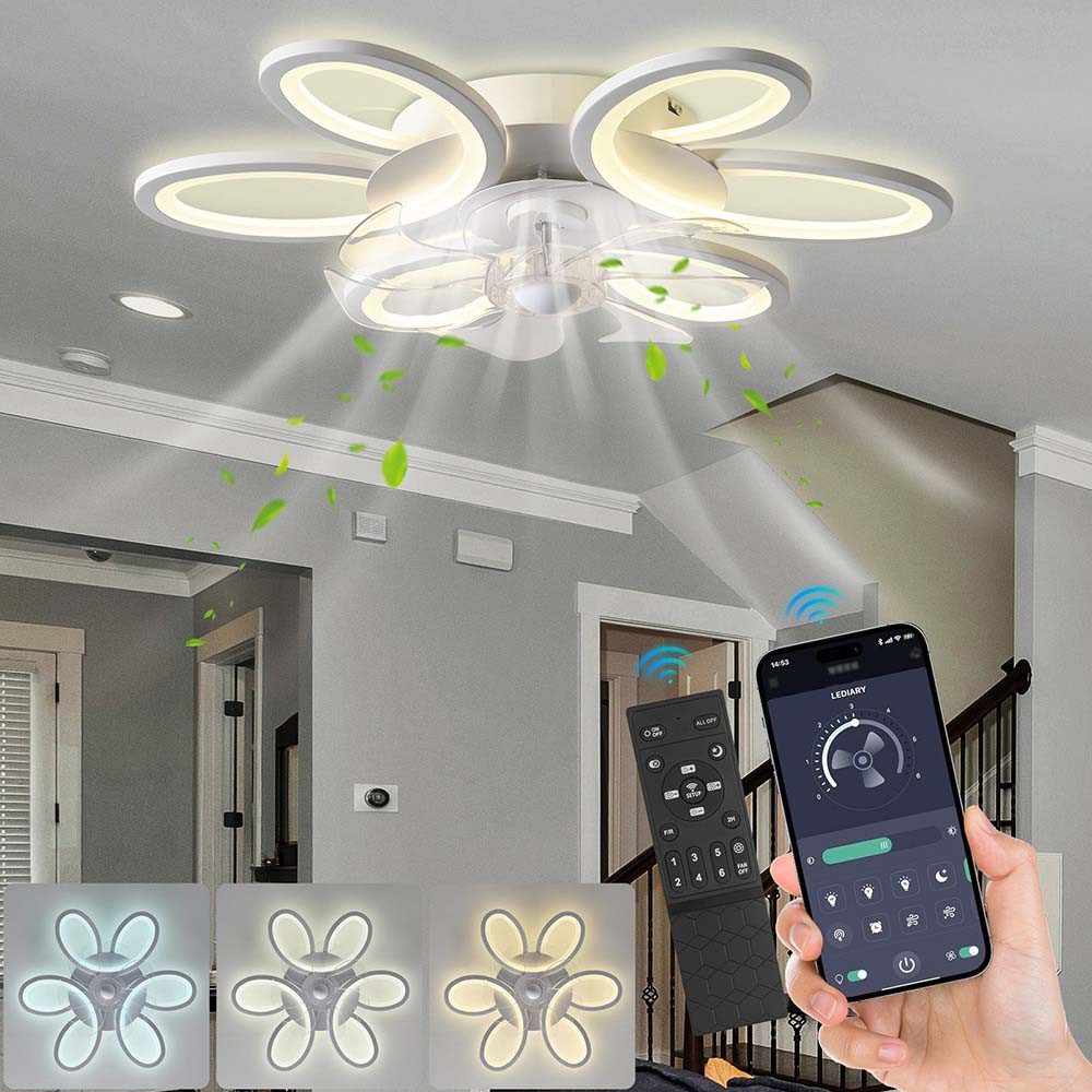 MUPOO Deckenventilator Leise Deckenventilator mit Lichtern günstig online kaufen