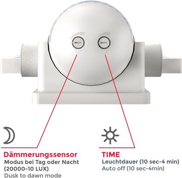 B.K.Licht Außen-Wandleuchte BK_AS1183 LED Aussenlampe mit Bewegungsmelde, IP44, 20W, LED fest integriert, Neutralweiß, Aussenbeleuchtung mit Dämmerungssensor, 2.000lm, 4.000K Neutralweiß