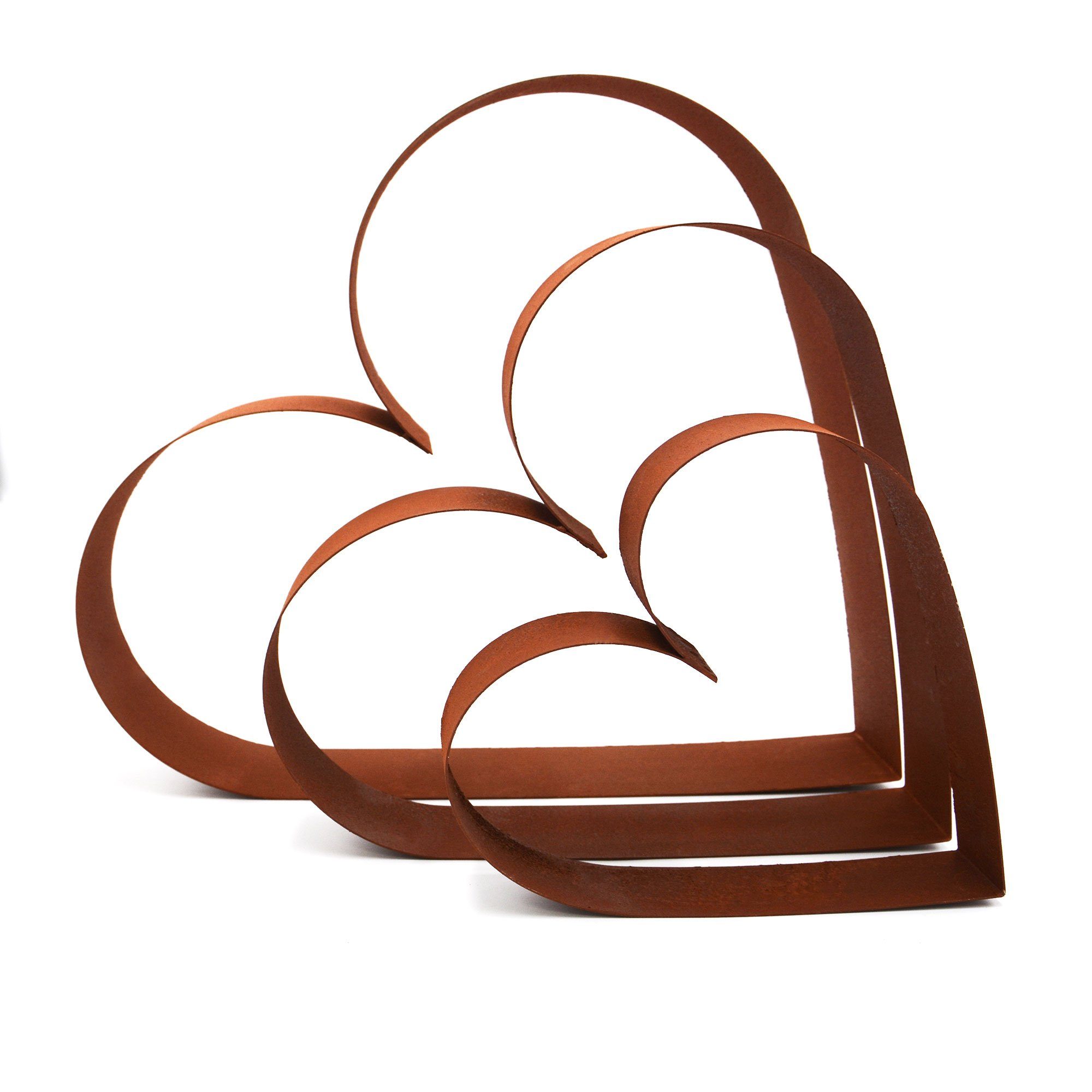 UNUS GARDEN Beetbegrenzung Herz Beeteinfassungen Rost 3er Set