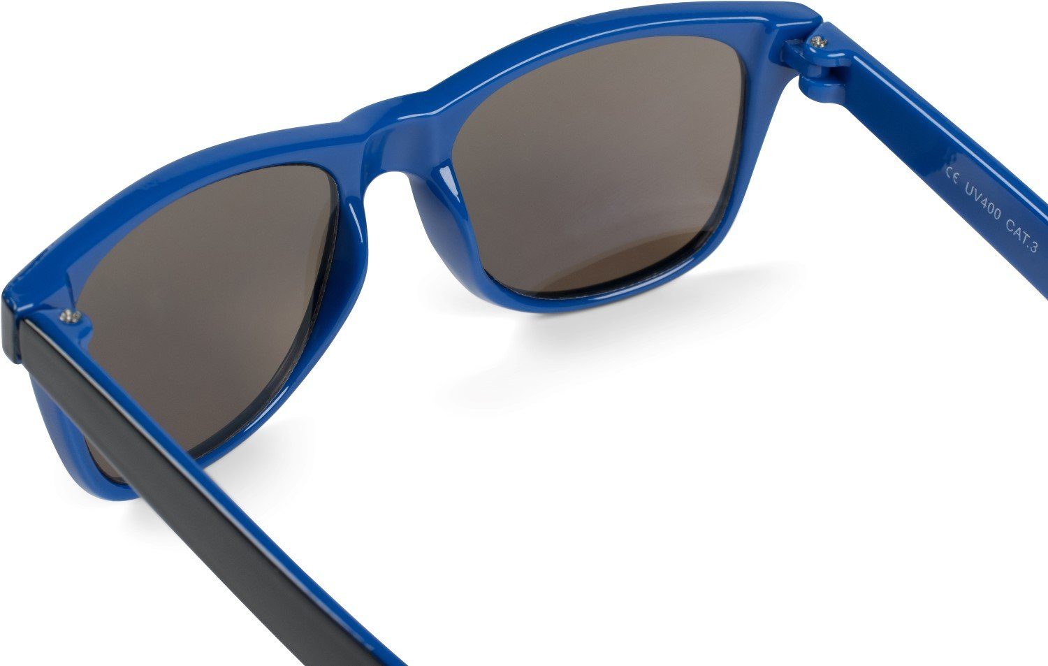 Glas Verspiegelt Blau (1-St) / styleBREAKER Gestell verspiegelt Sonnenbrille Schwarz-Blau