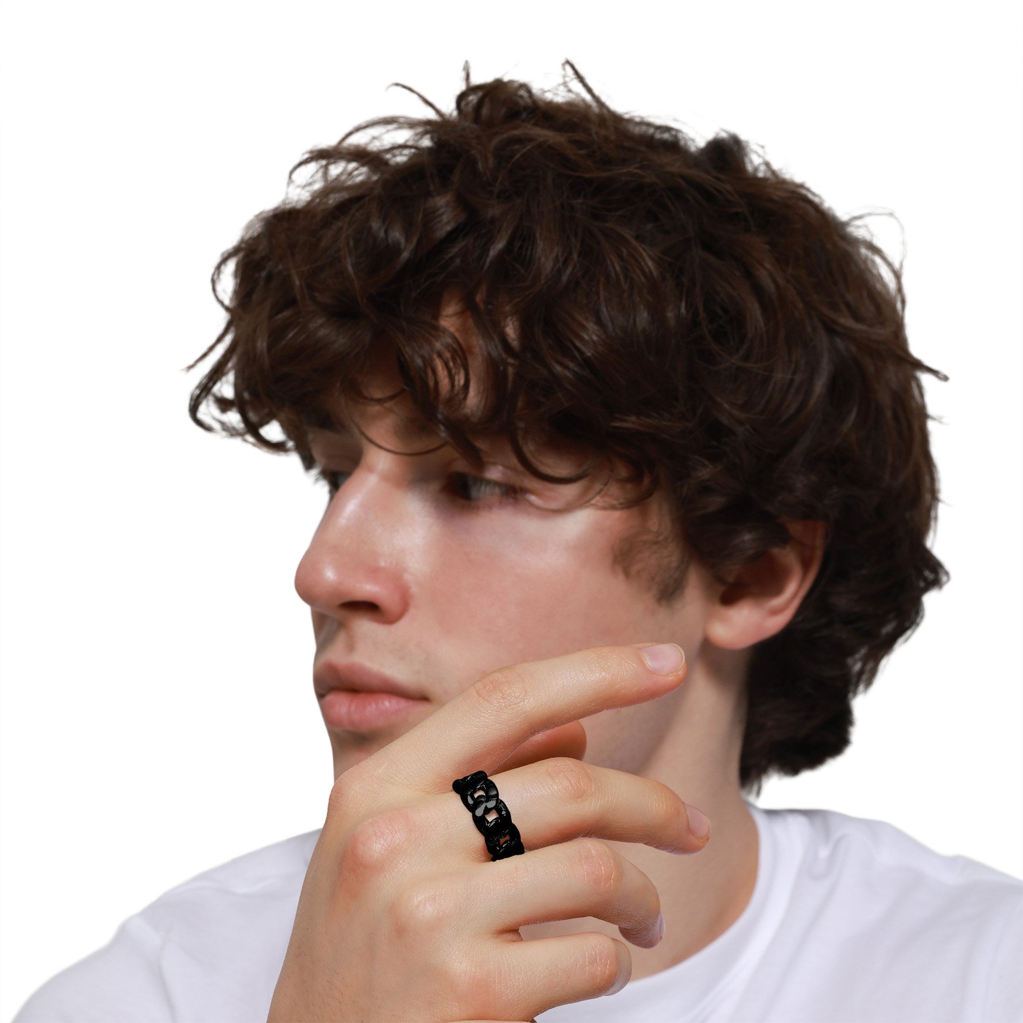 Heideman Fingerring Arbor schwarz farben (Ring, 1-tlg., inkl. Geschenkverpackung), moderner Ring für Männer