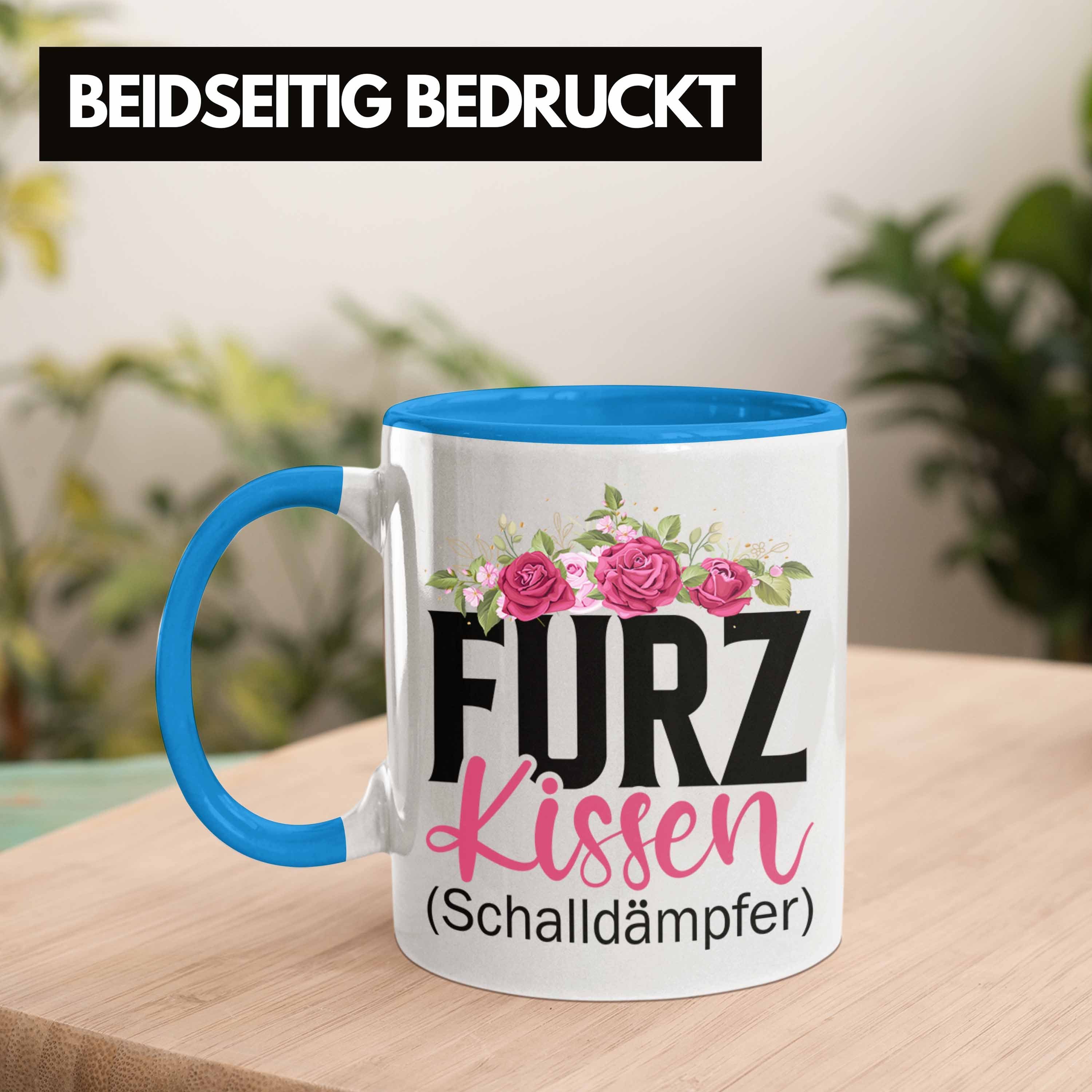 Gag Tasse Furzkissen Schalldämpfer Trendation Männer Trendation Lustige Geschenkidee Tasse Lustiger Blau -