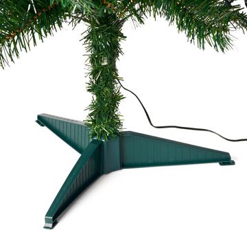 Raburg Künstlicher Weihnachtsbaum Deko-Tannenbaum, 150 cm hoch mit 80 WARM-WEIßEN LEDs, Tanne, natürliches GRÜN, 3,6 W, 3 m Stromkabel, flexibel aufstellbar, Indoor