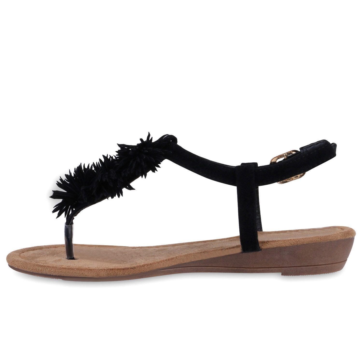 VAN HILL 811509 Zehentrenner Modische Damen Fransen Sandalen Zehentrenner K günstig online kaufen