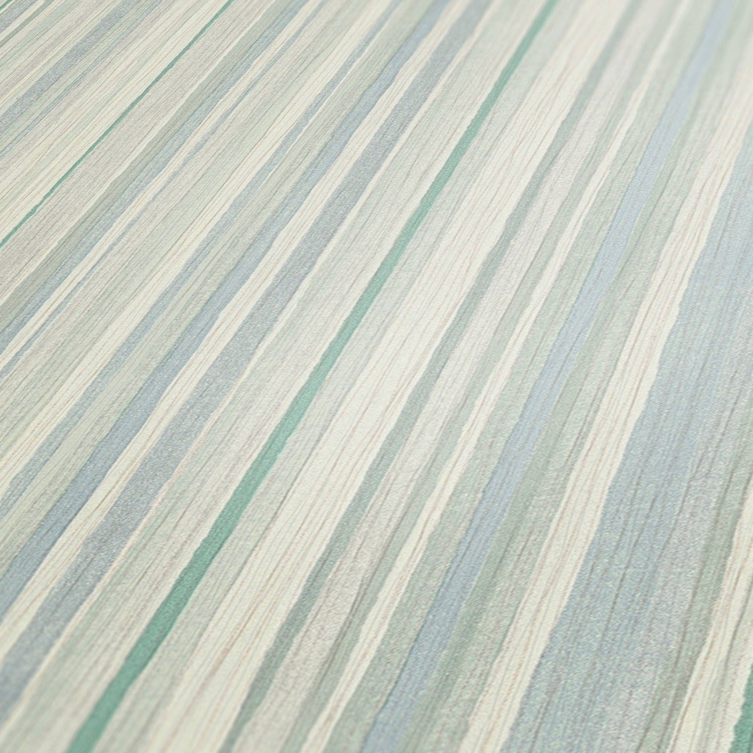 Streifen Création blau/weiß/grün Tapete Attractive, Vliestapete Streifen, gestreift, A.S.