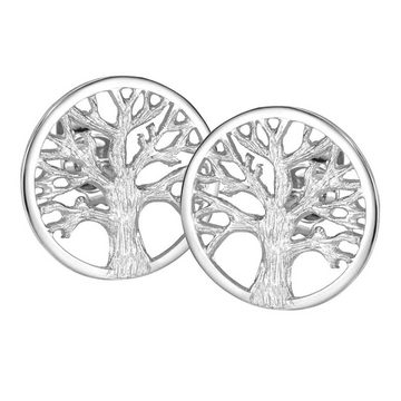 Materia Paar Ohrstecker Lebensbaum / Baum des Lebens keltisch Ø9mm SO-179, aus 925 Silber, rhodiniert