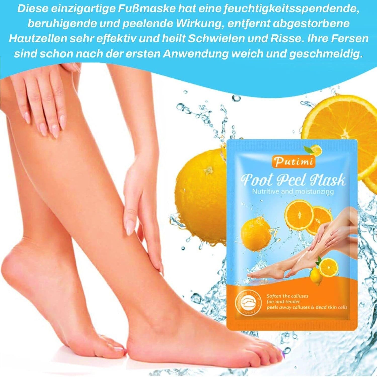 P-Beauty Cosmetic Accessories Fußmaske Fusspeeling Fußpflege Anti Hornhaut Socken Hornhautentferner mit Lemon, 1-tlg., 1 Paar, 3 Paar oder 5 Paar