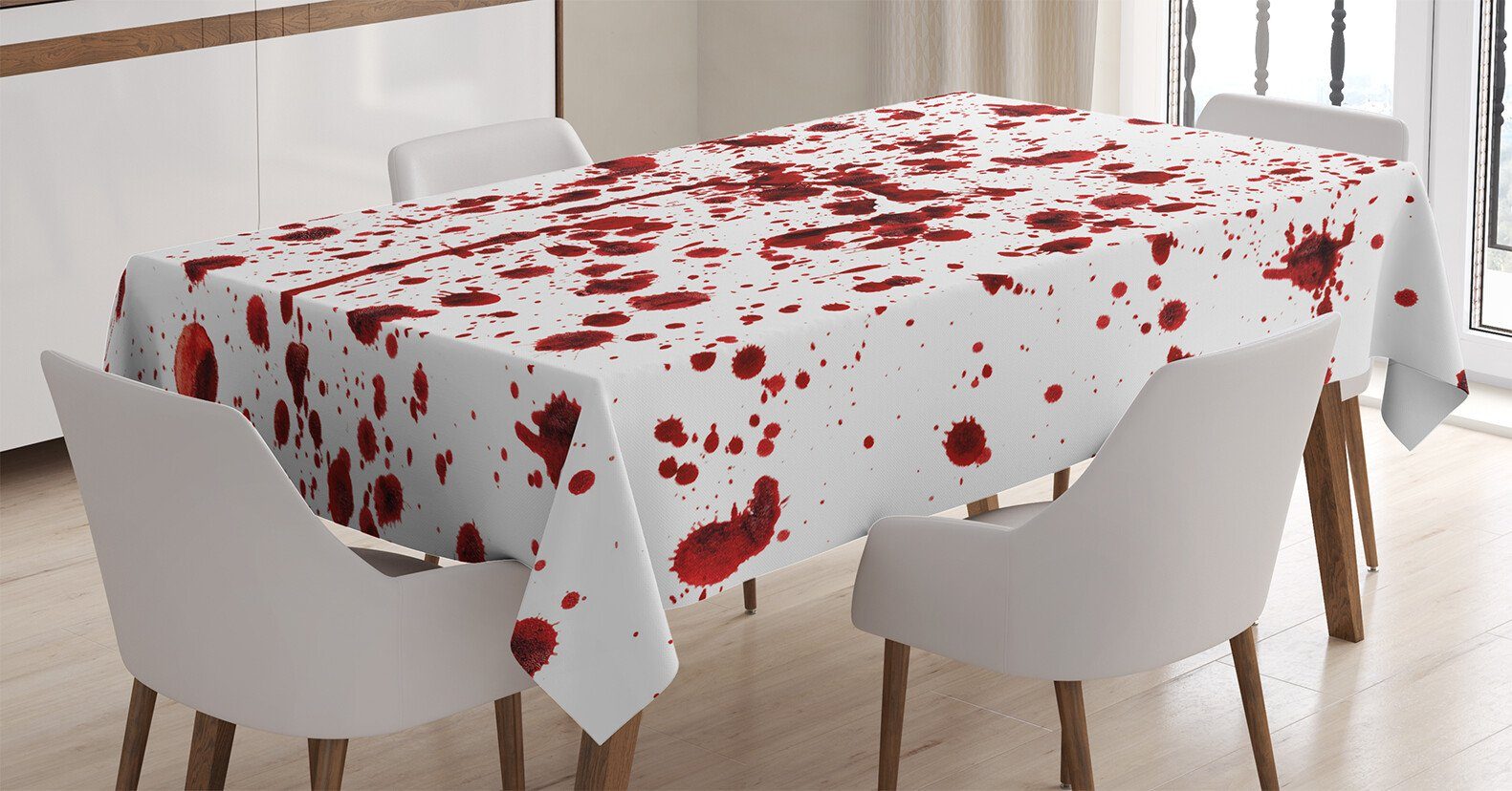 Blutig Tischdecke Außen Blutspritzer Bereich Farbfest geeignet Scary Klare Farben, Abakuhaus Waschbar den Für