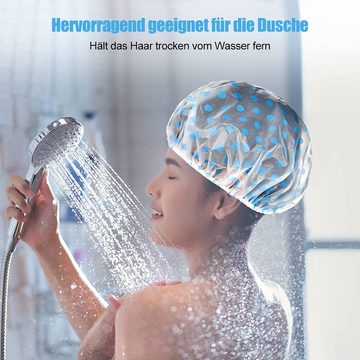 SOTOR Duschhaube 6 Stücke Duschhaube, Wiederverwendbare Elastische Duschhaube Damen (6 St), Wasserdichte Kunststoff Shower Cap