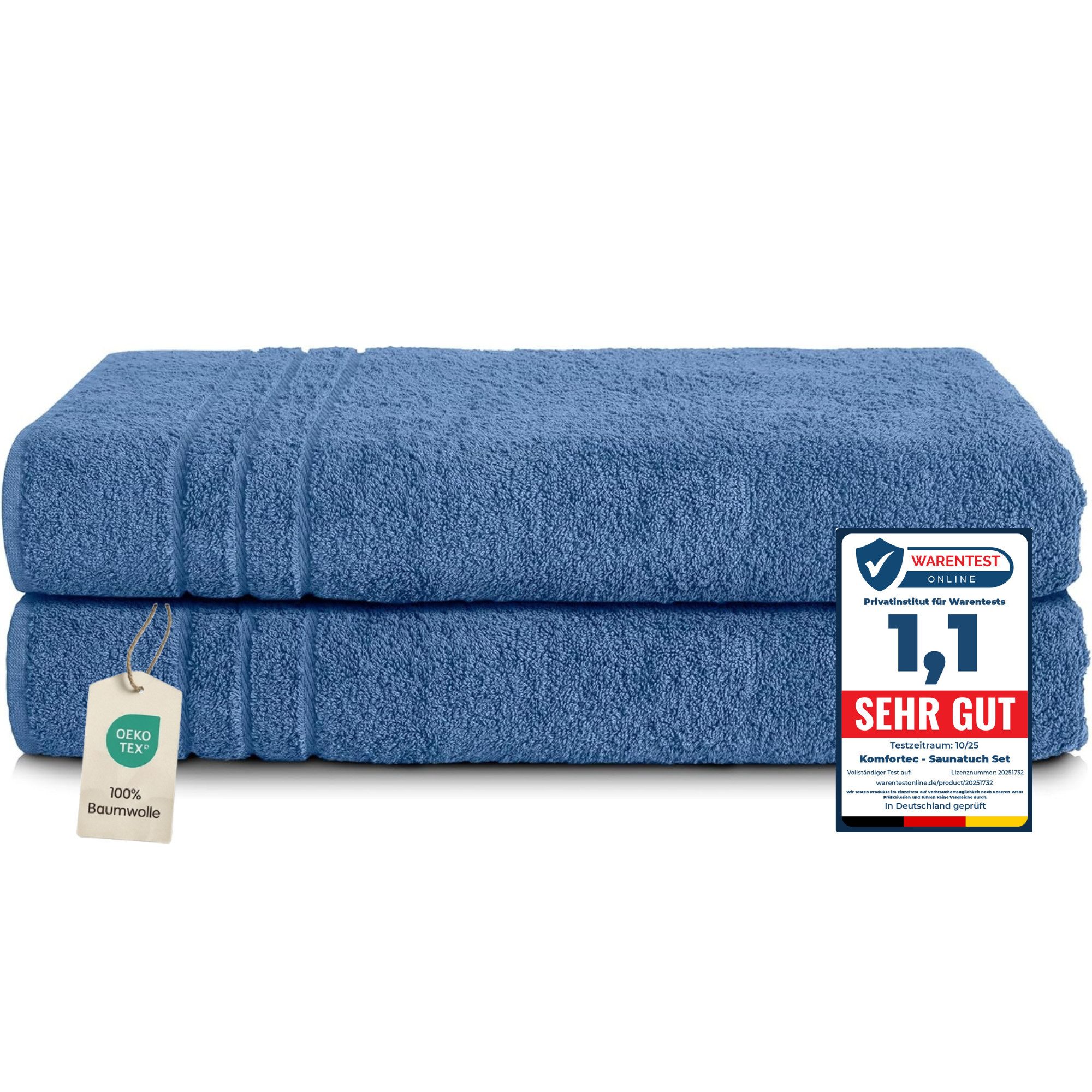 Komfortec Saunatuch Frotte aus 100% Baumwolle, Frottee (Packung, 2-St), 80x günstig online kaufen