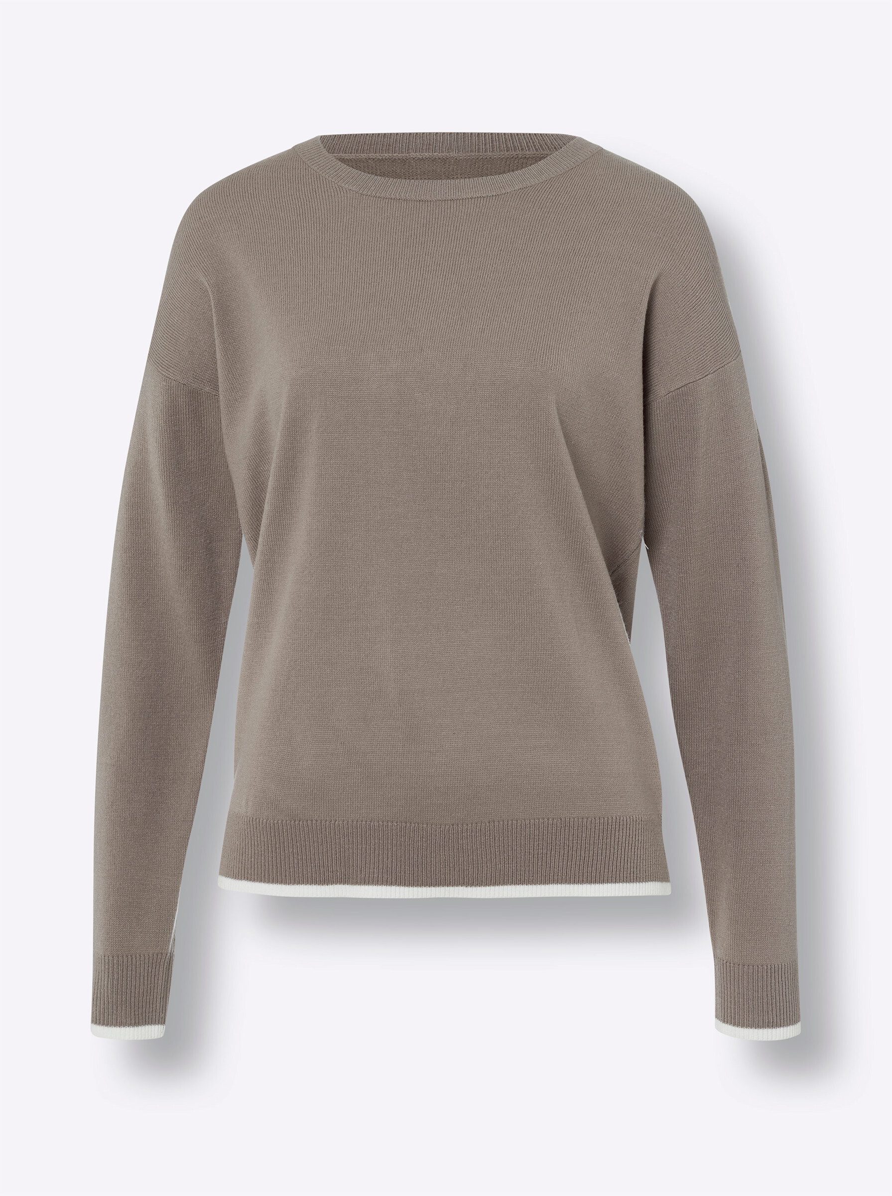 Strickpullover Rundhals-Pullover Langarm Jersey, Jacquard