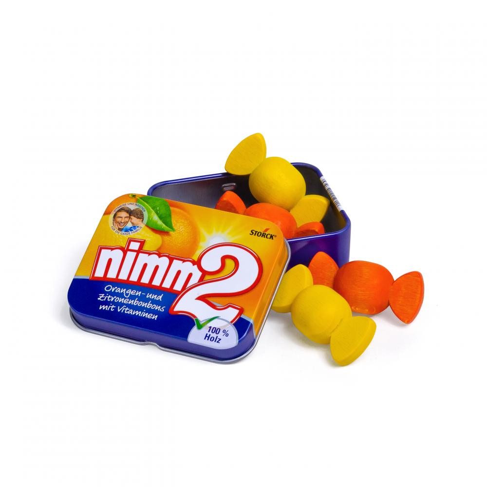 Erzi® Spiellebensmittel Kaufladen nimm2 Bonbons in der Dose aus Holz, (Set, 4-tlg., 1), Made in Germany