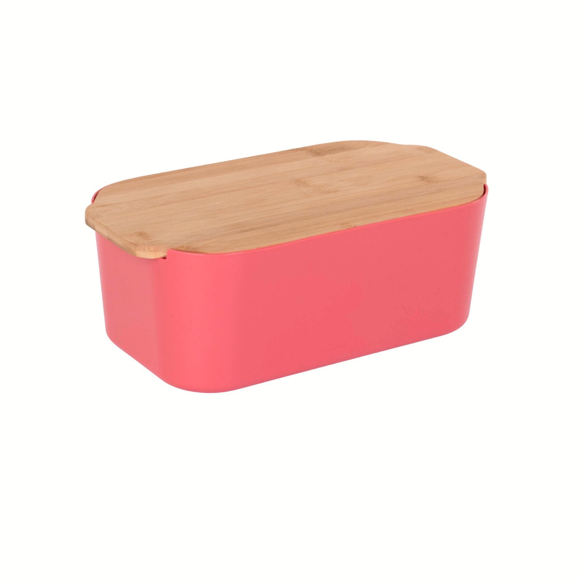 Excellent Houseware Brotkasten Brotkasten mit Bambusdeckel, 33 x 18,5 x 12 cm, Kunststoff
